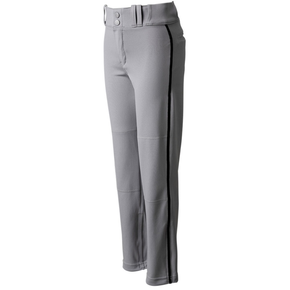 NWT Champro Youth Triple Crown 2.0 Open Bottom Piped Baseball Pant Gray/Black S